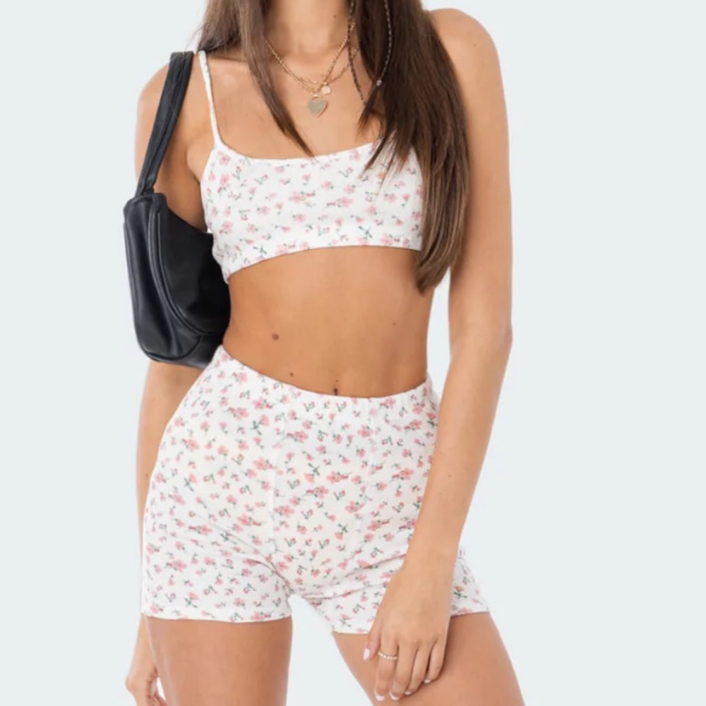 Floral shorts and cami lounge set from Edikted